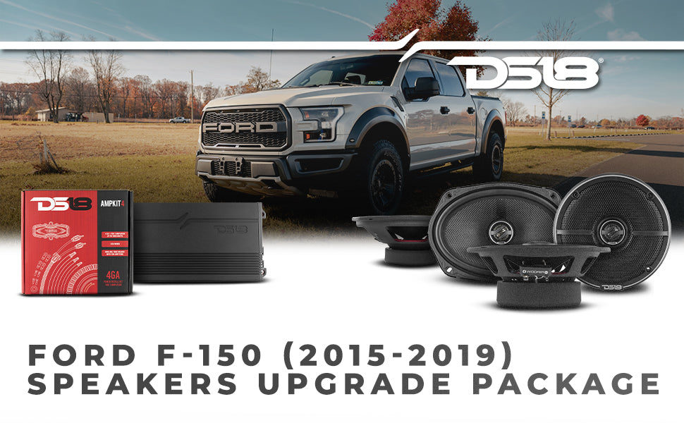 DS18 2015-2020 Ford F-150 Crew and Super Cab Front and Back Doors Speaker Better Upgrade/Replacement Package 1800 Watts