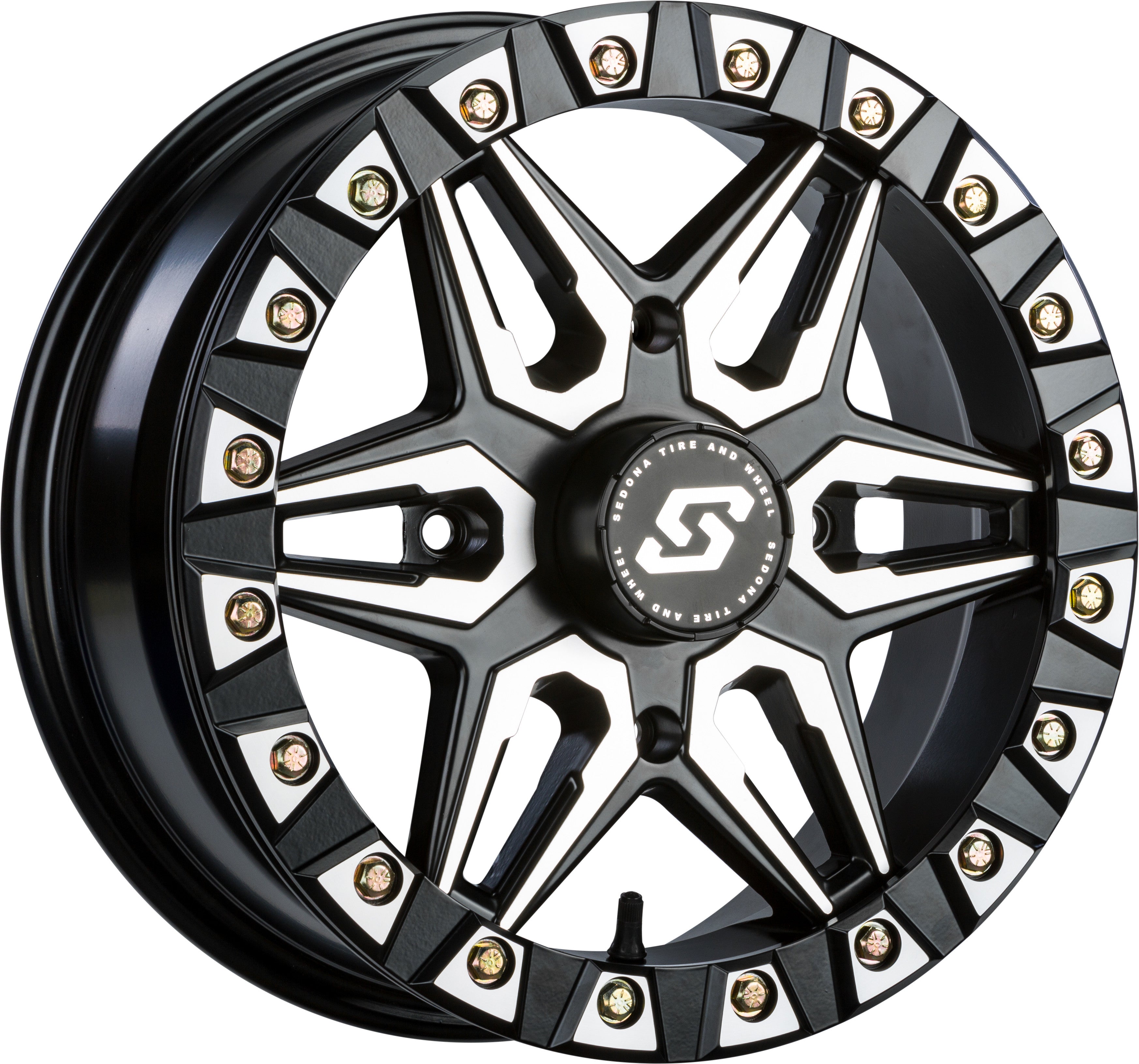 SPLIT 6 BDLK WHEEL 15X6 4/156 5+1 (+38MM) BLK/MACHINED