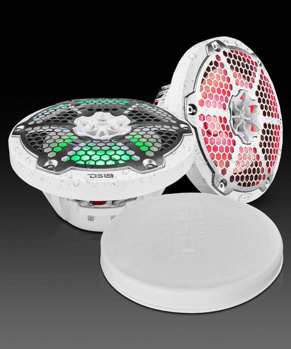 NXL 8" 2-Way Coaxial Marine Speaker With LED RGB Lights 125 Watts Rms 4-Ohm - DS18