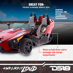 Polaris Slingshot Rear Subwoofer Enclosure Loaded | NXL-10SUB/BK and RGB LED Lights | Fits Either Passenger or Driver Side |