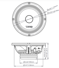 PRO 6.5" Neodymium Mid-Range Bullet Loudspeaker 250 Watts Rms 4-Ohm - DS18