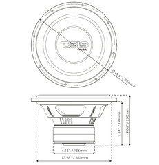 GEN-XX 10" High Excursion Subwoofer Double Stacked Magnets 500 Watts Rms DVC 4-Ohm - DS18