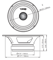 DS18 PRO-GM8.4B 8" Mid-Range Loudspeaker with Bullet 580 Watts 4-Ohm - DS18