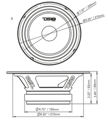 DS18 PRO-GM8 8" Mid-Range Loudspeaker 580 Watts 8-Ohm - DS18