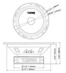 DS18 PRO-GM8SE 8" Sealed Back Mid-Range Loudspeaker 580 Watts 8-Ohm - DS18
