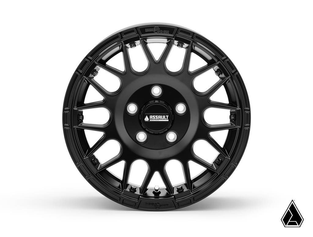 Intimidator Tires 34x10x15 on 15in. Satin Black Hellfire Wheels 4/136 Pattern