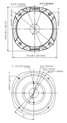 2" Throat Bolt On 27° 10.84" Depth Plastic Horn - DS18