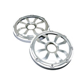 HXM8FGW -8" Elite Flush Mount Speaker Grills - Brushed Aluminum/White (Pair)