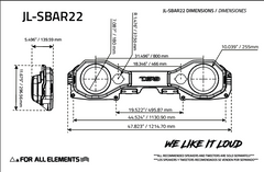 Jeep JL/JLU,JT Overhead Bar System Fits 2 X 8" Speakers and 2 X 3.78" Tweeters -Black - DS18