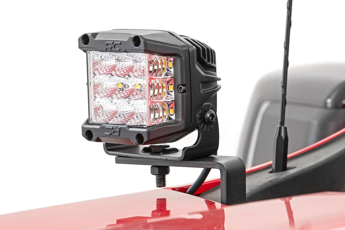 LED Light Kit | Ditch Mount | 2" Black Pair | Amber DRL | Chevy Silverado 1500 (19-26)
