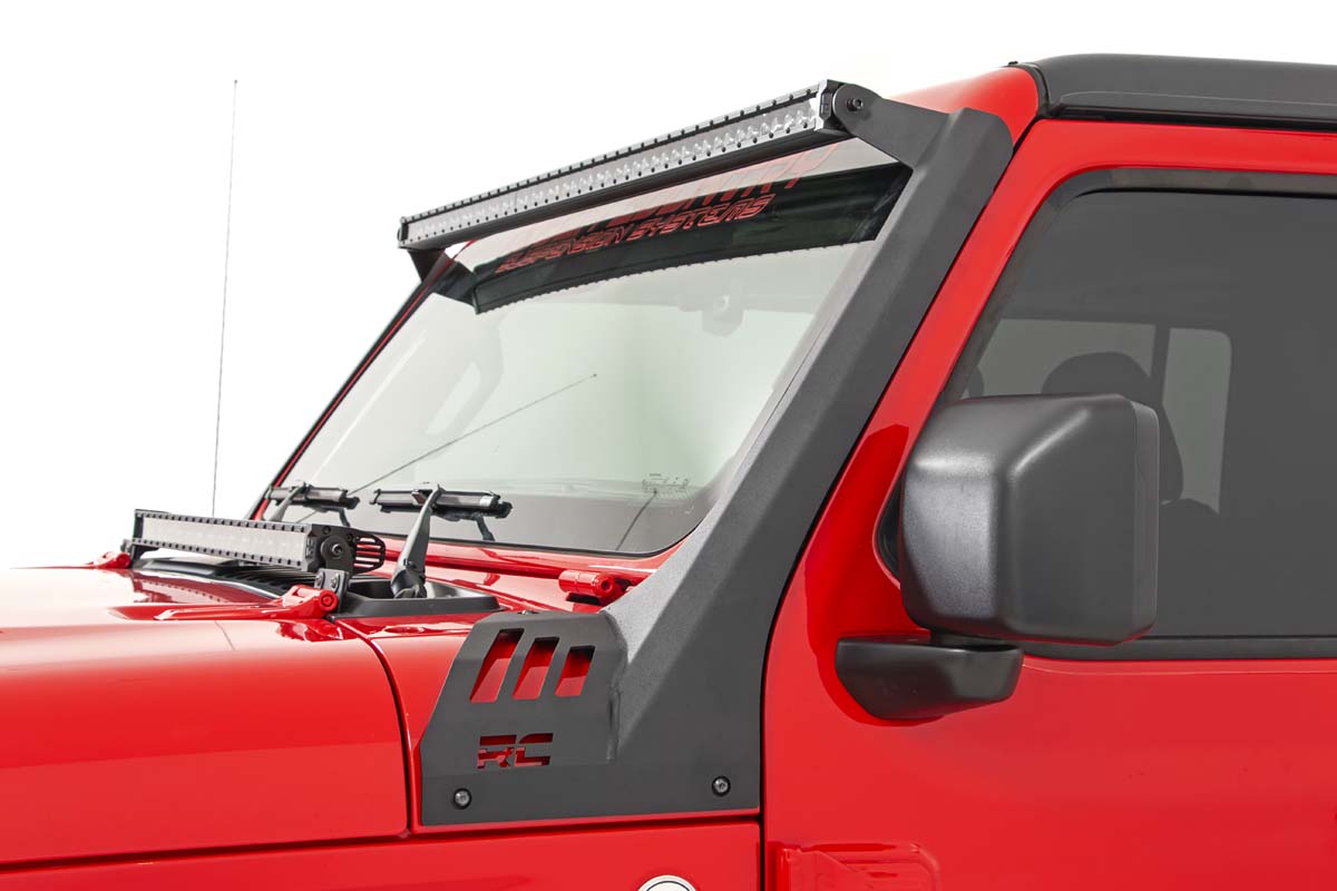 LED Light Kit | Windshield | 50" BLK Single Row | WHT DRL | Jeep Gladiator JT/Wrangler JL (18-26)