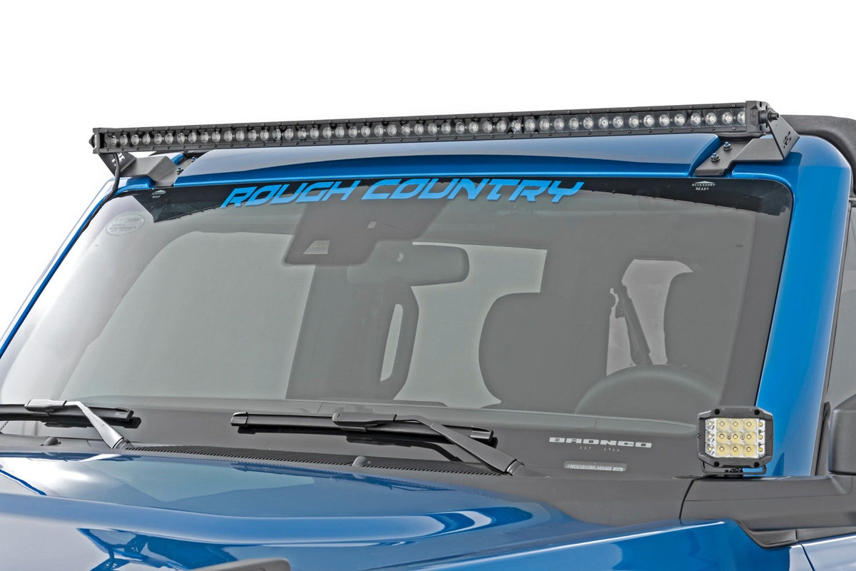 LED Light Kit | Upper Windshield | 50" Black Single Row | Ford Bronco (21-26)