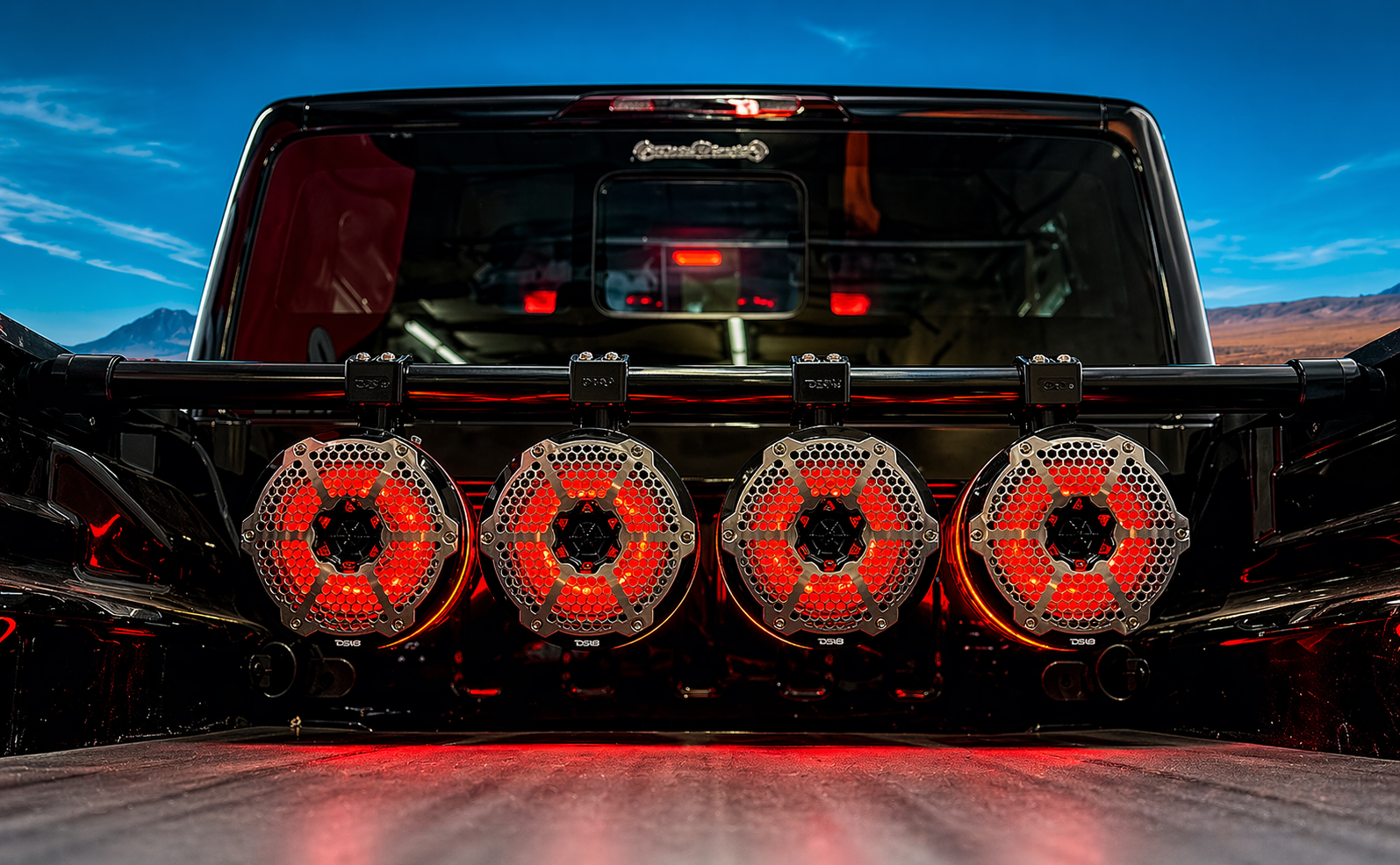 Jeep Gladiator JT Bed-Mounted Speaker Tower Bar | Adjustable Width | 2” Tube | Multi-Speaker Setup (Up to 8) - DS18