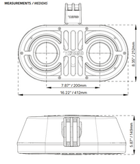Dual 6.5" Marine and Powersports PRO Roll Cage Sound Bar System with Built in LED RGB Lights450 Watts Rms ( 2 x PRO-HY6.4B