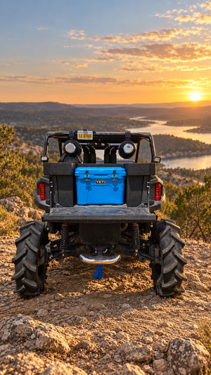 Polaris General dual 10-inch enclosure cooler fitment rear view