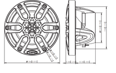 NXL 6.5" 2-Way Coaxial Marine Speaker with LED RGB Lights | 100W RMS 4-Ohm - DS18