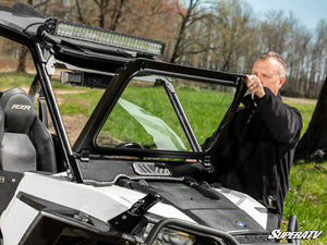Polaris RZR 1000 Flip Down Glass Windshield - 2014-2018