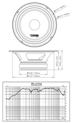 PRO-X 6.5" Mid-Range Loudspeaker with RGB Light Bullet 250 Watts Rms 4-Ohm - DS18