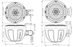 NXL 8" Pod 375W Speaker with Integrated RGB LED Lights (Pair) - Perfect for Jet Skis - DS18