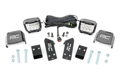 LED Light Kit | "A" Pillar Mount | 2" Chrome Pair | Wide Angle | Polaris RZR PRO XP