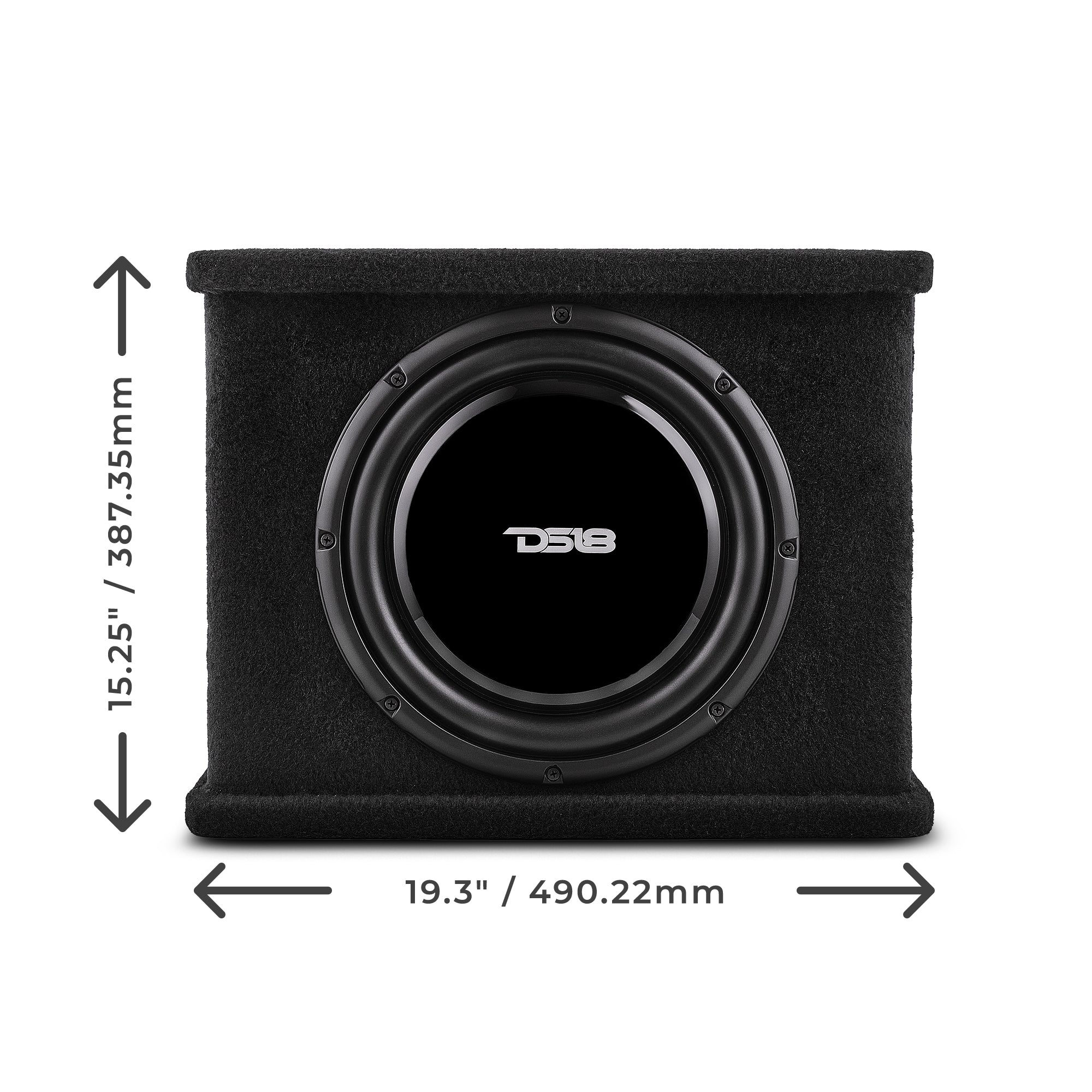 12" Loaded Shallow Subwoofer Enclosure 350 Watts Rms @ 2 ohm - DS18