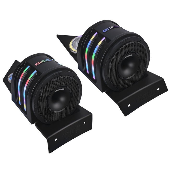 Polaris Slingshot Headrest Empty Enclosure With Digital LED Lights fits 4 x 6.5" Speakers | 2015 - Current - DS18