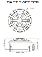 DX 6.5" 2- Way Component Speaker System With Kevlar Cone 230 Watts Rms 4-Ohm - DS18