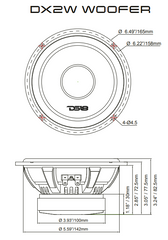 DX 6.5" 2- Way Component Speaker System With Kevlar Cone 230 Watts Rms 4-Ohm - DS18