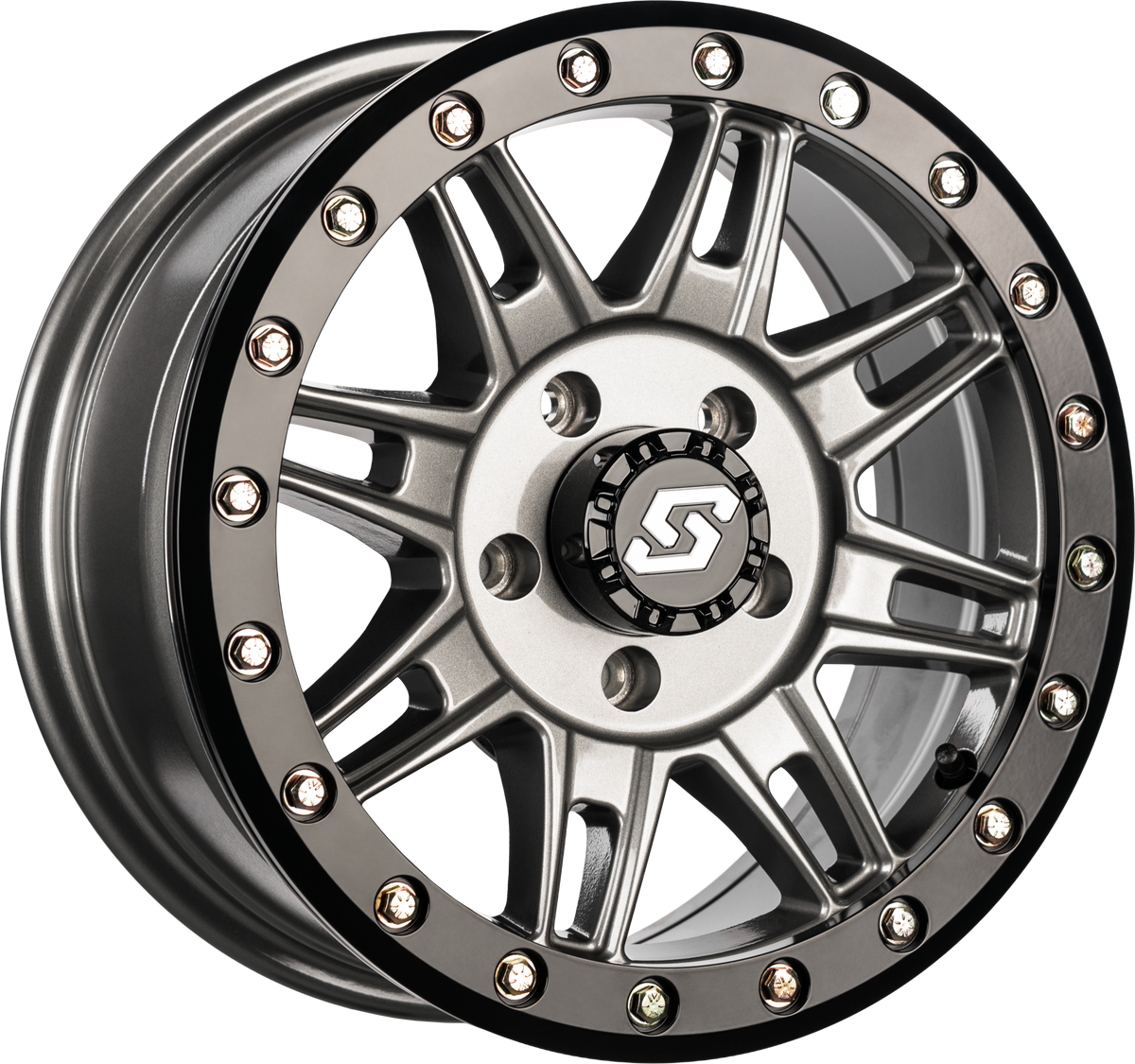 CLUTCH BDLK WHEEL 15X7 4/137 +10MM GUNMETAL/BLK