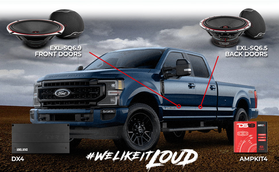 DS18 2015-2020 Ford F-350 Crew and Super Cab Best Upgrade/Replacement Package 3000 Watts - DS18