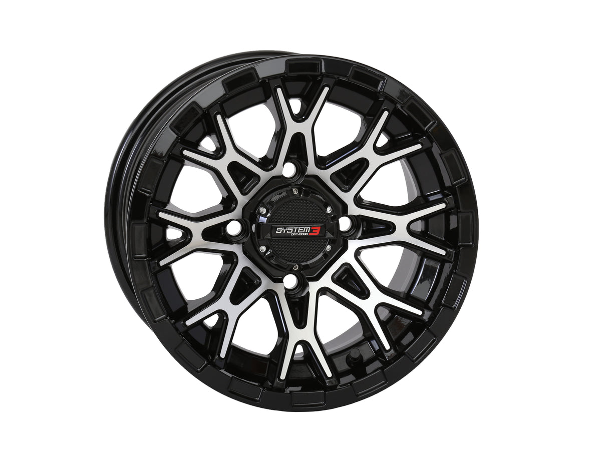 ST6 WHEEL 12X7 4+3 (+10MM) 4/110 GLOSS BLACK/MACHINED