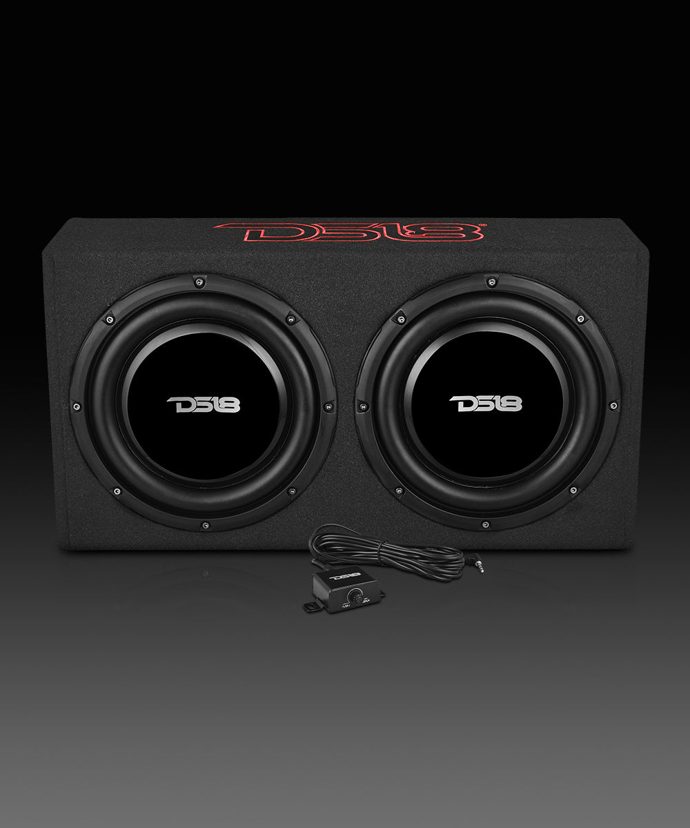 10" Active Subwoofer Shallow Enclosure with 10" Passive Subwoofer For Pickup Trucks - DS18