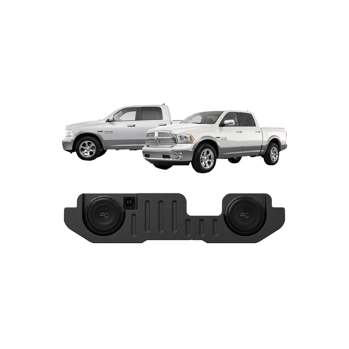 TXRM02D10 RAM Truck (2002-2025) Under Seat Dual 10" Loaded Subwoofer Enclosure