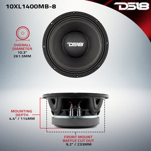XL 10" Mid-Bass Loudspeaker 700 Watts Rms 8-Ohm - DS18