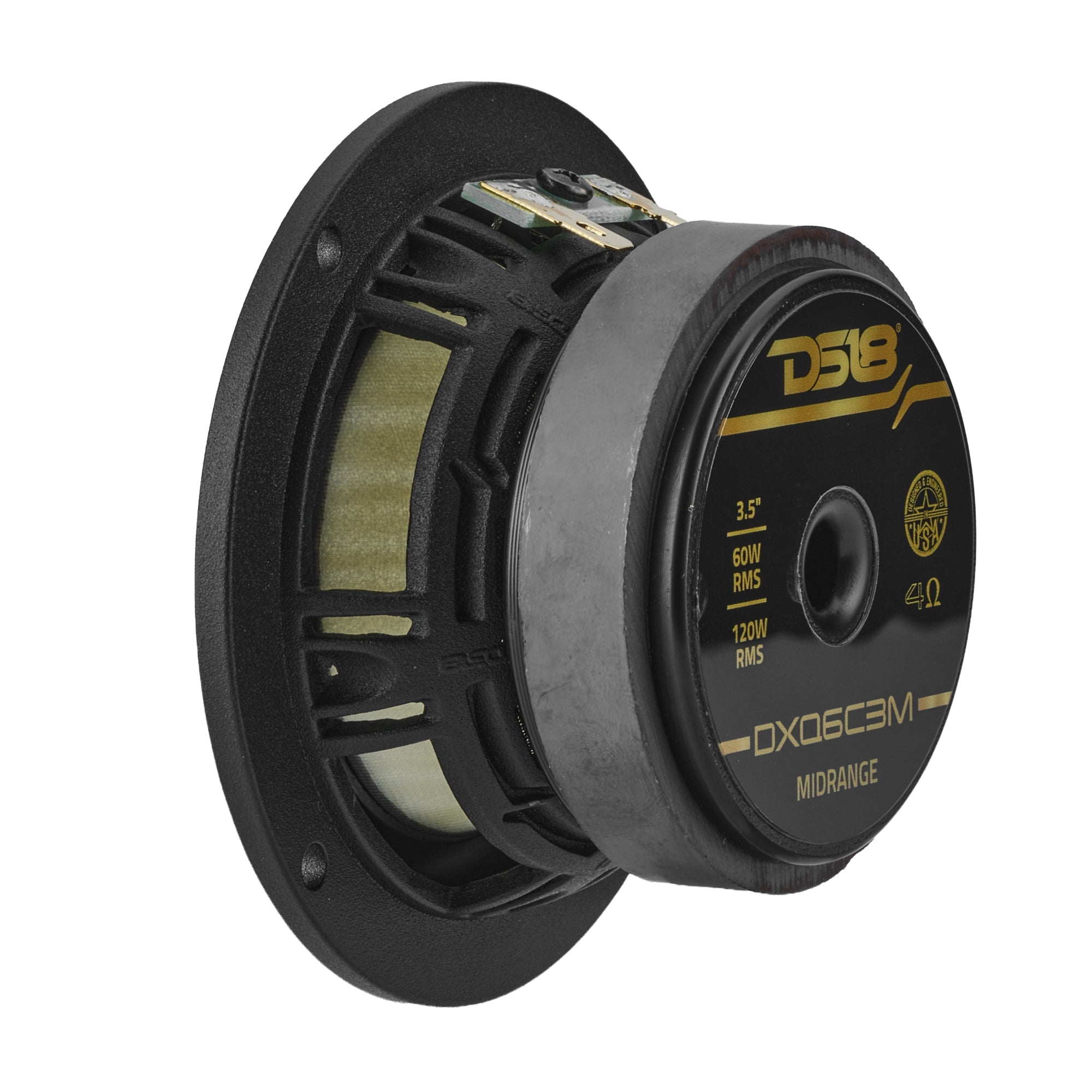 DXQ 6.5" 3-Way Component Speaker Set with Yellow Straw + Composite Foam Cone | 150W RMS 4-Ohm - DS18