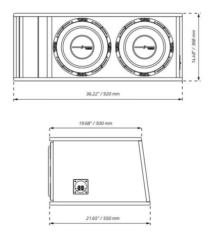 Dual 12" Loaded Subwoofer Ported Enclosure With ZR12.2 1600 Watts Rms - DS18