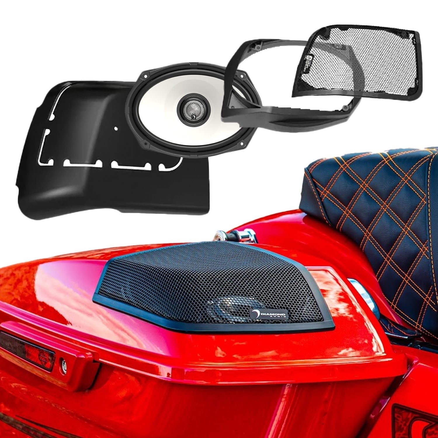 2014-2023 Harley Davidson Cut In Lid Kit with HXM69F4 (4 ohm ) Speakers - MSHXM694LK