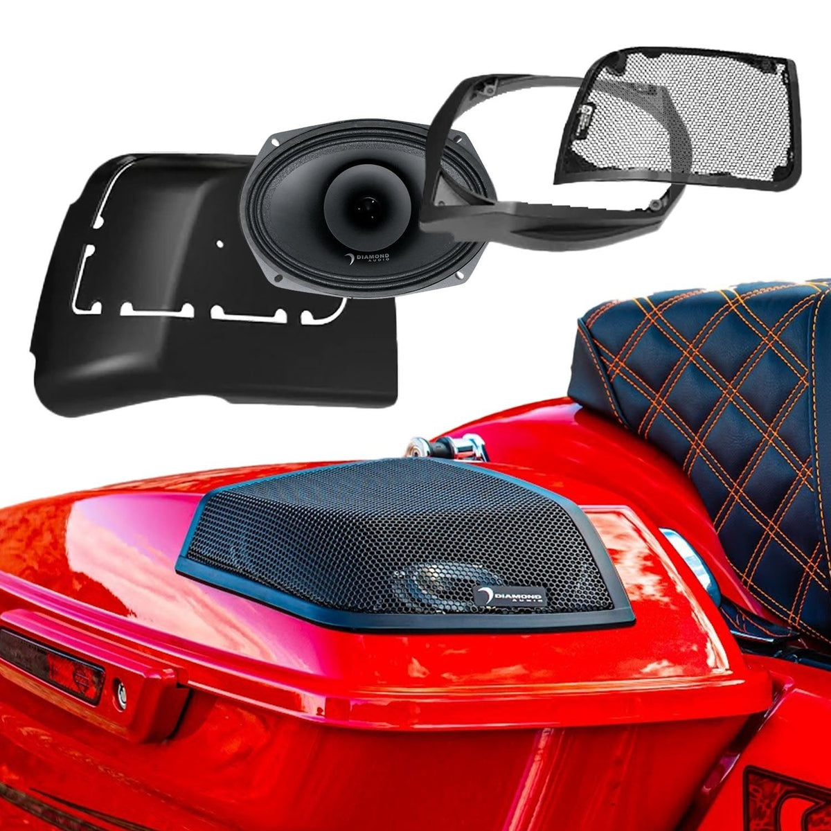 2014-2023 Harley Davidson Cut In Lid Kit with MP692 (2 ohm ) Speakers - MSMP692LK