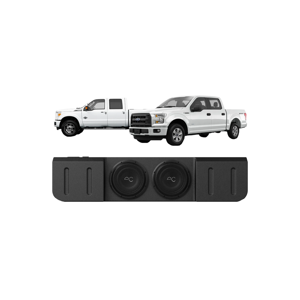 TXFF15D10 Ford F-150 (2015-23) / F-250/350 (2017+) Under Seat Dual 10" Loaded Subwoofer Enclosure