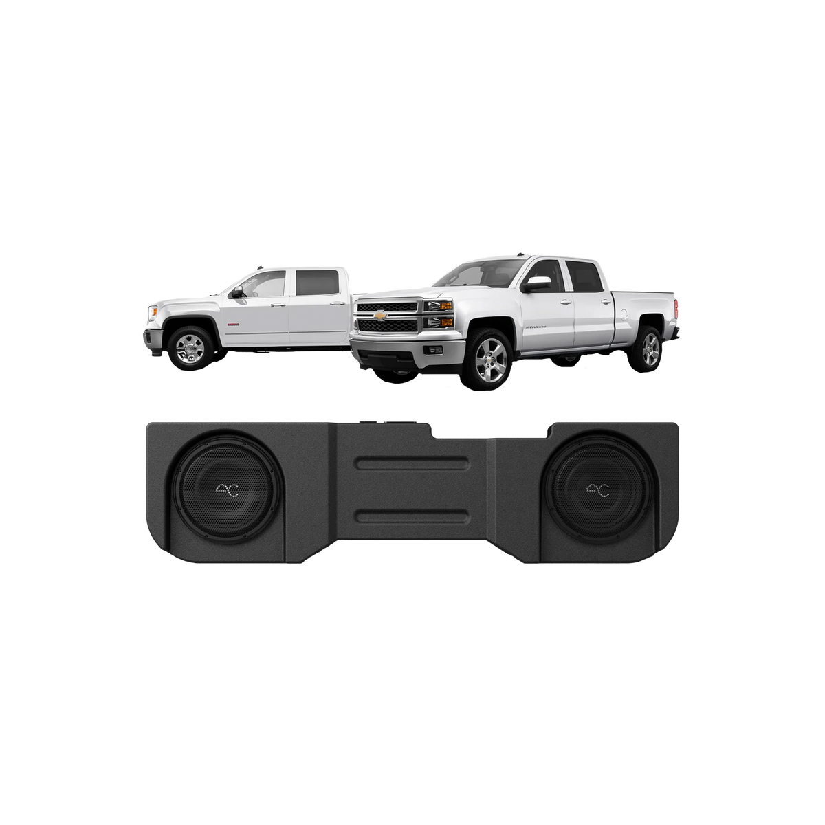 TXGM14D10 Chevy Silverado/GMC Sierra (2014-18) Under Seat Dual 10" Loaded Subwoofer Enclosure