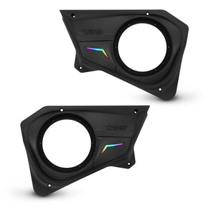 Polaris RZR Rear Door Panels for 8" Speakers with Digital LED Lighting - DS18