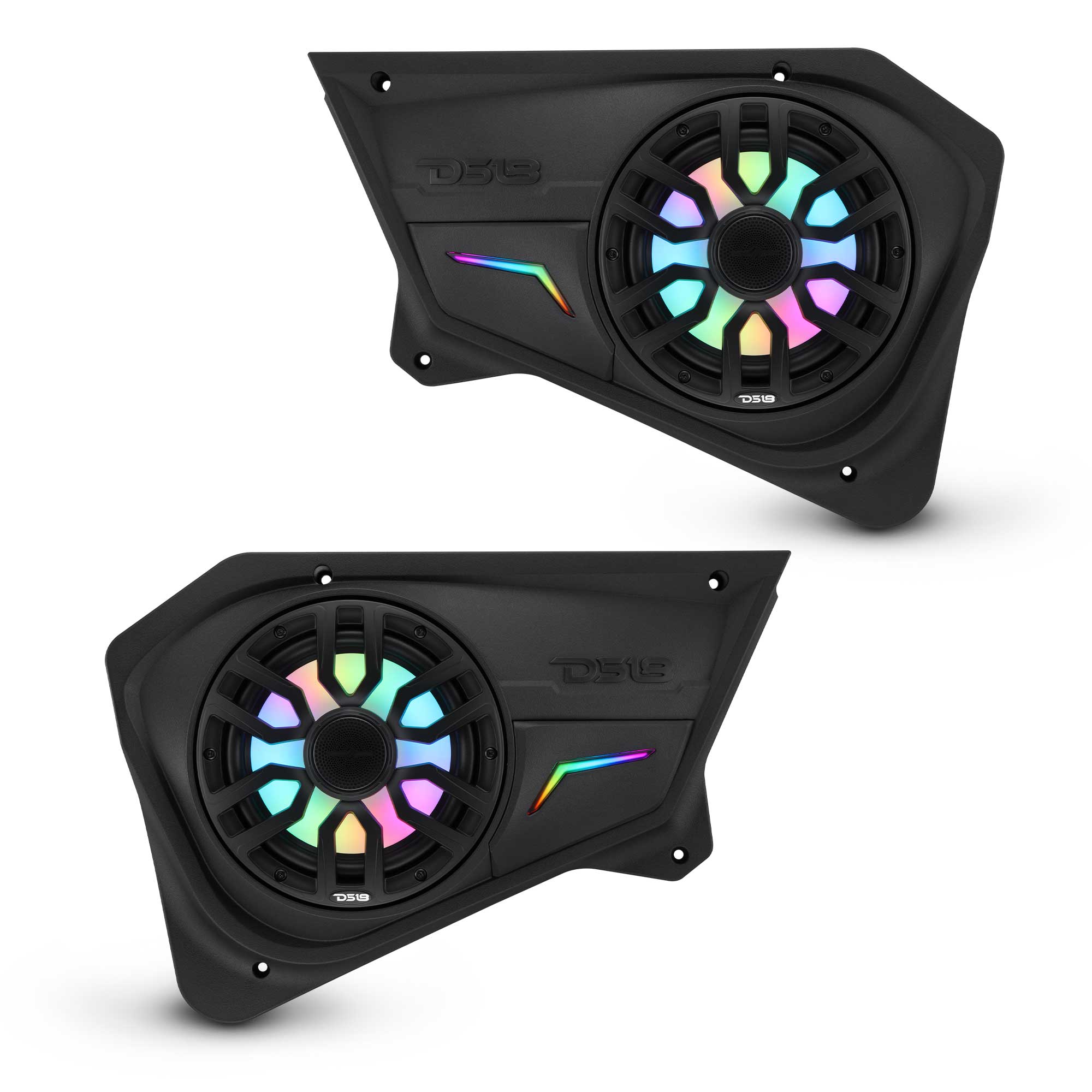 Polaris RZR Rear Door Panels Loaded with NXL-IQ/BK 8" Coaxial Speakers - DS18