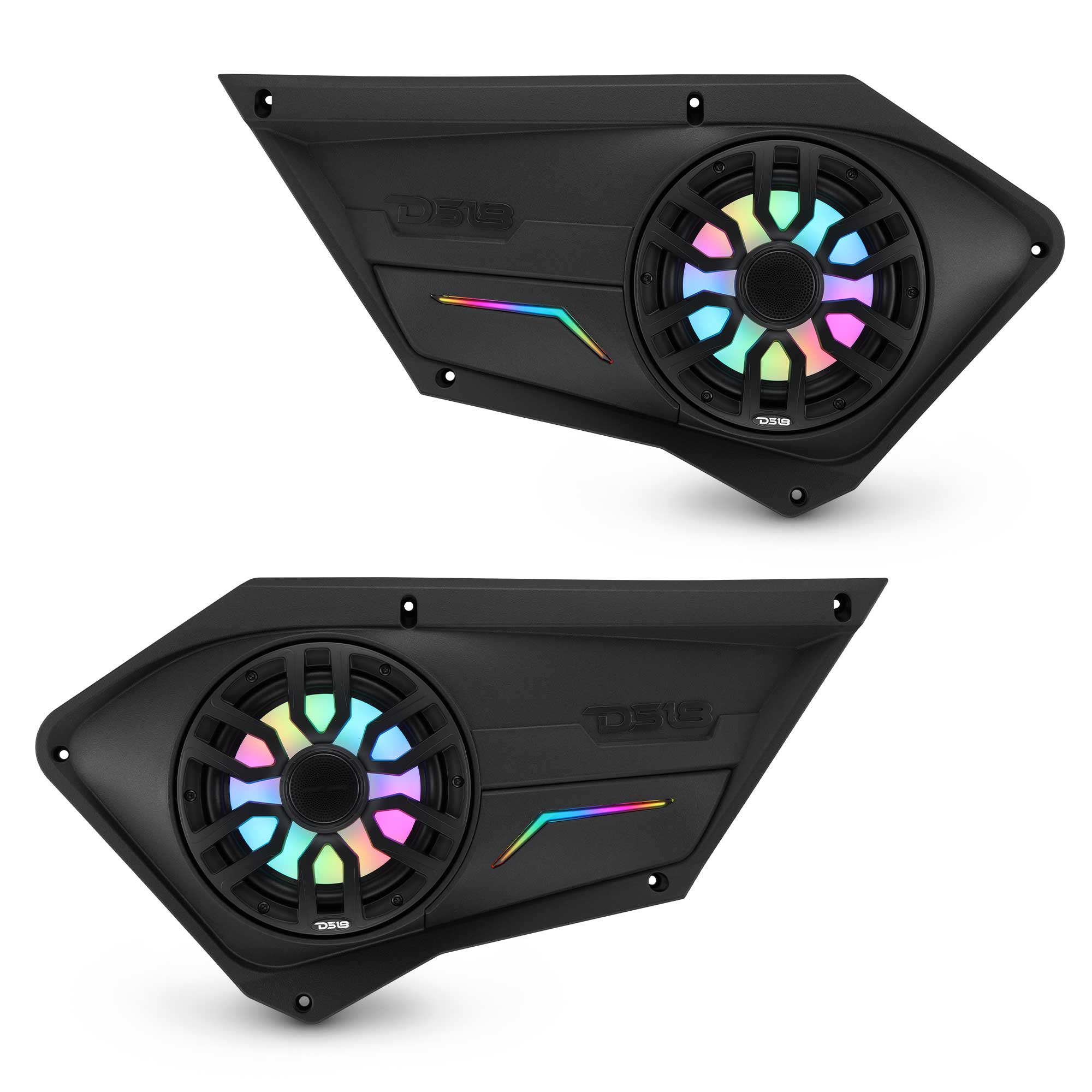 Polaris RZR Front Door Panels Loaded with NXL-IQ/BK 8" Coaxial Speakers - DS18