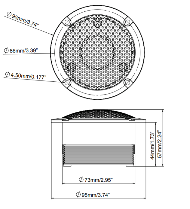 3.75" Die Cast Compression Neodymium Super Bullet Tweeter 1.3" Aluminum | 160W RMS 4-Ohm - DS18