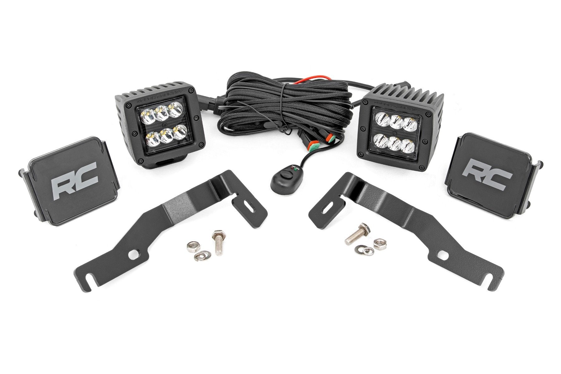 LED Light Kit | Ditch Mount | 2" Black Pair | Flood | Toyota Tacoma (24-26)