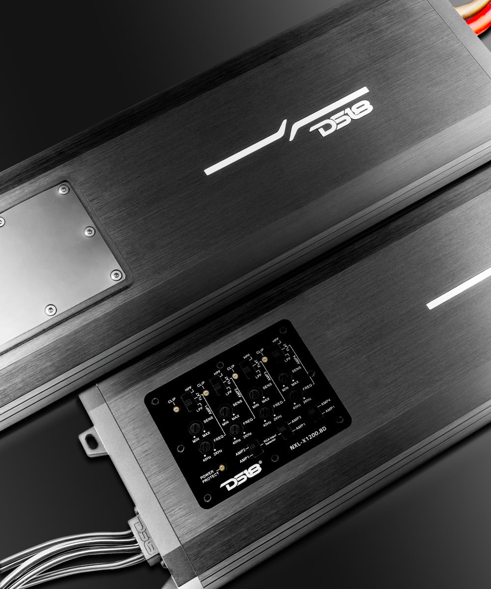 NXL 8-Channel Full-Range Class D IP67 Marine and Powersports Amplifier 8 x 150 Watts RMS @ 4-Ohm - DS18