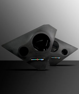 Polaris Slingshot Front Kick Empty Panel Pods With Digital LED Lights fits 2 x 6.5" Speakers and 2 x 3.8" Bullet Tweeters |