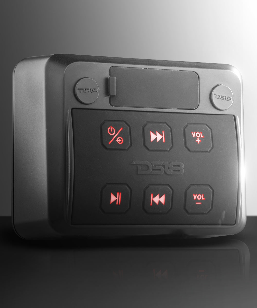 Marine And Powersports Waterproof Receiver Enclosure with Bluetooth, AUX Input, USB Player and Controls - DS18