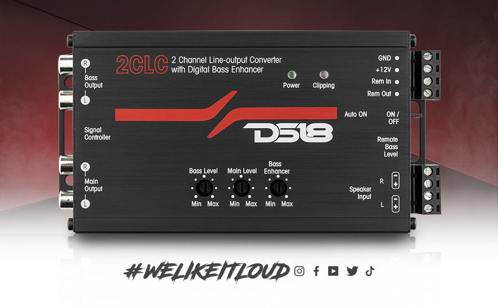 2-Channel Line Output Converter with Digital Bass Enhancer - DS18