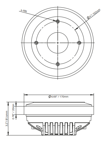 2" Throat Bolt on Driver 400 Watts 3" Phenolic Vc 8-Ohm - DS18